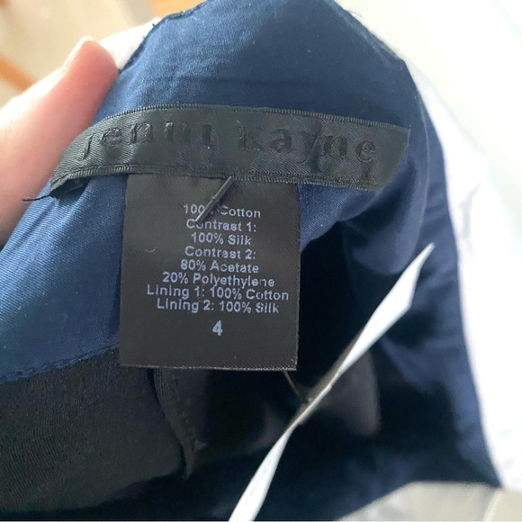 Jenni Kayne Tuxedo Cotton & Silk Jumpsuit Double V White Black Size 4 - Picture 4 of 6